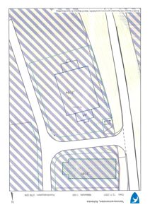 Situasjonsplan som viser tomtens form, grenser, nabolag og plassering av bygninger (A1 og A2) i forhold til veier og eiendomsnummer.