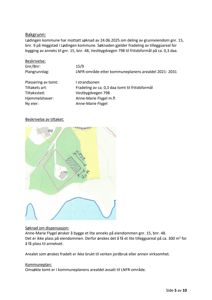 Et kart som viser eiendomsgrunnene gnr. 15 og 48, Vestbydvegen 798, med angitt areal for fradeling (300 m²) og beliggenhet i strandsonen.