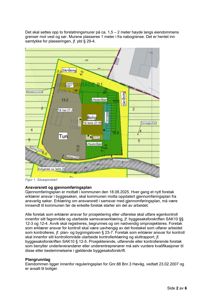 Situasjonskart som viser eiendommens plassering i forhold til nabogrønt, forstøtningsmurer og reguleringsplan.