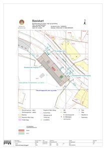 Basiskart (situasjonsplan) som viser bygningens plassering i forhold til eiendomsgrenser, veier, parkering og infrastruktur.