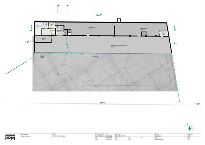 Etasjeplan for kjelleretasje med romfordeling, dimensjoner og orientering.