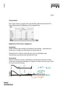 Snittegning som viser nivåforskjeller, rampe og gulvkonstruksjon ved inngangsparti.
