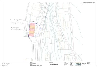 Situasjonsplan som viser tomtens beliggenhet, reguleringsgrense, og plassering av planlagte utleiehytter i forhold til omgivelsene.