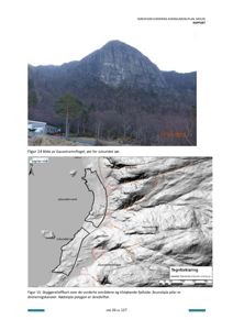 Bildet viser en skyggerelieffkart (topografisk kart) som illustrerer terrengforhold og skredfare i et område kalt Julsundet.