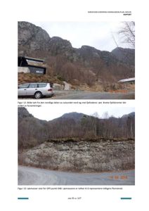 Fotografier fra en skredfarevurdering som viser terreng og fjellside.