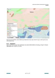 Kart som viser løsmassedekket i et planområde, inkludert en tegneforklaring og en marinn grense.