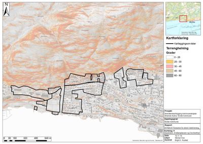 Kart som viser et kartleggingsområde i Molde kommune med terrenghelning og bygningsstruktur.