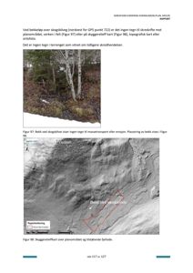 Bildet viser en skyggerelieffkart (topografisk kart) som illustrerer terrengforhold og et bekkeløp i et skredfareområde.