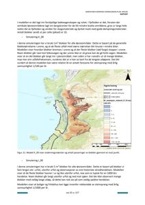 Kart som viser et simulert skredfareområde (K_00) med overlappende data om blokkfordeling og passeringer.