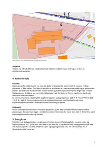 Situasjonsplan som viser eiendommen, bygningens plassering i forhold til skole og vei, samt arealbruk.