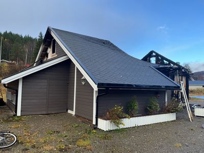 Fotografi av en bygning under eller etter renovering/ombygging.