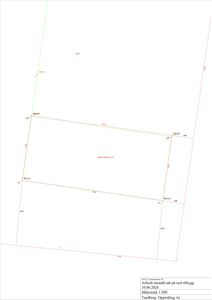 Situasjonsplan eller oppmålingsplan som viser eiendomsgrenser, mål og eiendomsnummer.