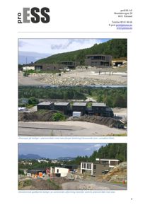 Tre fotografier som viser eksempler på boliger i et planområde, inkludert eksisterende og planlagte tiltak.