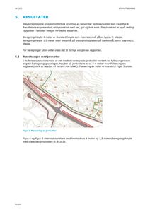 Et situasjonskart som viser plassering av støyvold i forhold til en vei og omgivende terreng.