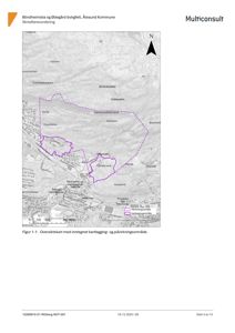 Oversiktskart over Blindheimslia og Ødegård boligfelt som viser topografi, vegnett og utvalgte bygninger.