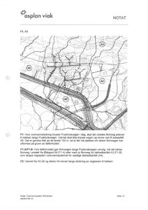 Et oversiktskart over et område med vassdrag, veier og bygningsplasseringer, inkludert tekstdokumentasjon om overvannsledning.