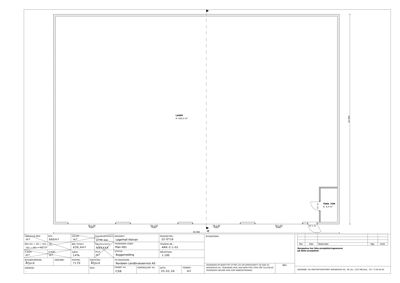 Etasjeplan (1. etasje) for et lagerhall-prosjekt i Åtfjord, som viser romfordeling, dimensjoner og arealoppsummering.