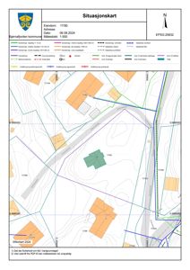 Situasjonskart som viser eiendomsnummer 17/90 i Bjørnafjorden kommune, med omgivende eiendommer, vegnett, topografi og grenser.