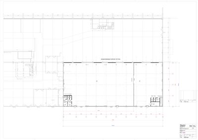 Etasjeplan (floor plan) som viser romfordeling, vegger, dører og eksisterende portertettinger.