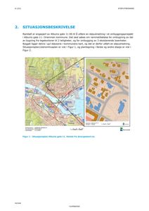 Bildet viser en situasjonsplan med to kart; et overordnet kart over Drammen kommune og et zoomet inn i området rundt Albums gate 11.