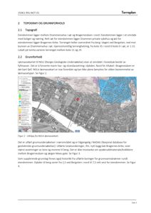 Et utklipp fra NGUs løsmassekart som viser topografi og geologiske forhold i et område.