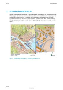 Bildet viser en situasjonsplan med to kart: et overordnet kart over Drammen kommune og et zoomet innblikk på byggefeltet ved Albums gate 11.