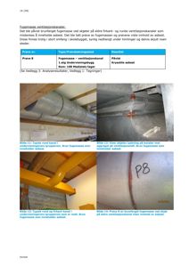 Fotografier av ventilasjonskanaler med brun fugemasse som inneholder asbest.