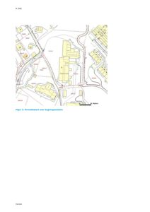 Oversiktskart over bygningsmassen med omgivende infrastruktur og eiendommer