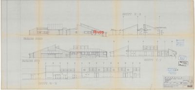 Snittegning (Snitt X-X, Y-Y, Z-Z) og fasadeganger (Fasade Nord, Syd) av en bygning.