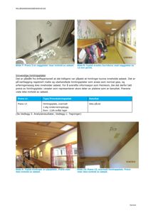 Dokumentasjon fra en miljøsaneringsbeskrivelse som viser bilder av veggplater og himlingsplater for å dokumentere innhold av asbest.