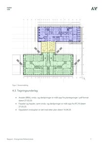 Etasjeplan (soneinndeling) som viser romfordeling og arealer.