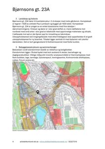 Et kartutsnitt fra et kommunekart som viser eiendommen Bjørnsons gt. 23A, omgivelsene, og arealbruksinndeling.