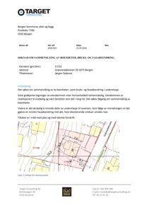 Utklipp fra situasjonsplan som viser eiendomsnummer, areal og plassering i forhold til naboeiendommer og vei.