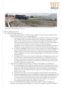 Fotografi av et byggefelt med en bil, grøft og markeringer, illustrert i en byggesaksrapport.