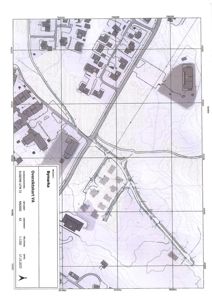 Oversiktskart (situasjonsplan) som viser tomtens plassering i forhold til nabolag, veier og terrengforhold.