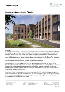 3D-visualisering av et planlagt kontor- og næringsbygg på Holsletta i Ulsmo.