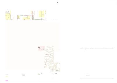 Situasjonsplan som viser eiendomsgranser, bygninger, veier og topografi for et område i Bergen kommune.