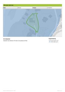 Kart som viser et 100-meter belte langs kystlinjen, med overlappende arealer og vegnavn.