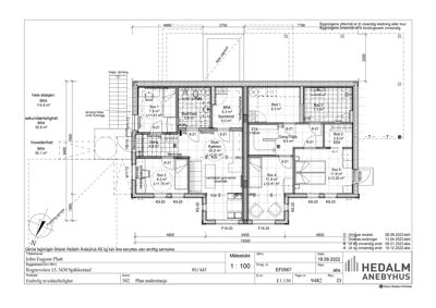 Etasjeplan (plan underetasje) som viser romfordeling, mål og funksjoner i en bolig.