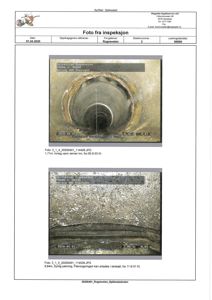 Innsjektfoto fra en inspeksjon av en vannrørledning (Spikkestad Rognesveien).