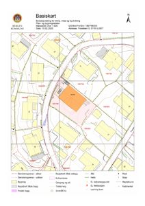 Basiskart (situasjonsplan) fra Bergen kommune som viser eiendomsgrenser, bygninger, vegnett og infrastruktur for adressen Fossåsen 5.