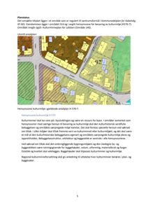 Utsnitt av arealplan som viser eiendomsgrunnlinjer, vegnett og hensynssoner (f.eks. kulturmiljø) i Kobelvåg.