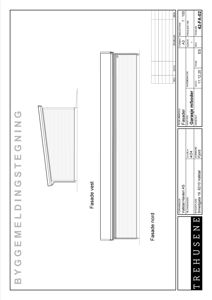Fasadetegning som viser oppriss av en garasje sett fra nord og vest.