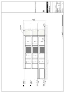 Snittegning (Snitt A-A) som viser bygningens tverrsnitt, høyder, etasjer og konstruksjon.