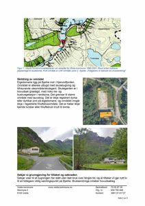 Bildet viser en kartutsnitt fra en kommunedelplan for Ørsta kommune, med en tilhørende tekstbeskrivelse av området.