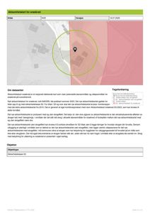 Et aksomhetskart som viser et geografisk område med overlappende lag for snøskredfare, skogdekning og sikkerhetsklasser.