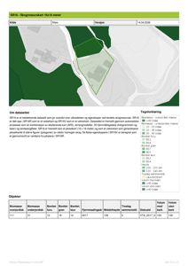 Et skogressurskart (SR16) som viser et område med vegetasjonsdekke, bonitet og trealder, inkludert en markert polygon for en eiendom.