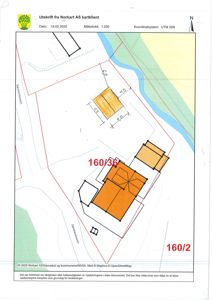 Situasjonsplan (kartklient) som viser tomtens grenser, bygningsplassering og nabolag.