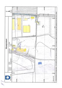 Situasjonskart som viser eiendomsnummer, adresse, utskriftsdato og bygningsplassering i forhold til nabolag.