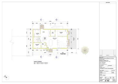 Etasjeplan (PLAN 1. ETASJE) som viser romfordeling, dimensjoner og areal for en bygning.